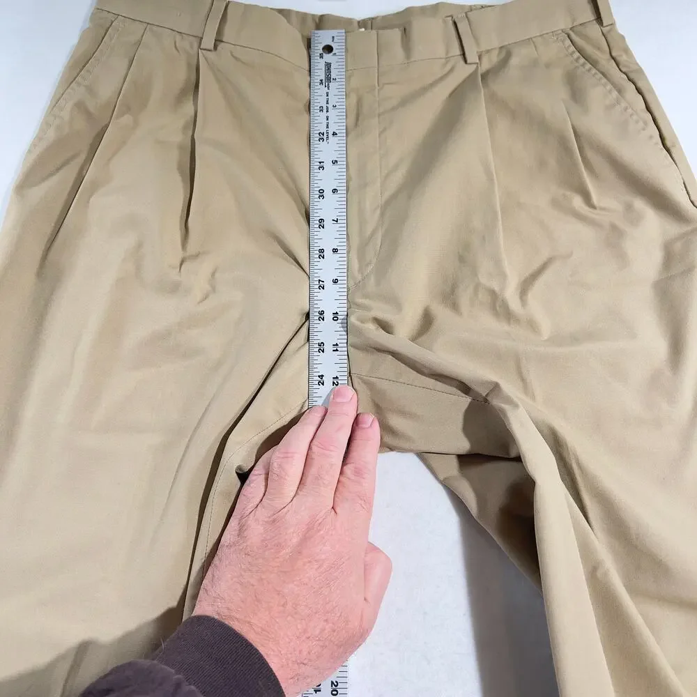 Land’s End Chino Pants Men’s 36W Regular x 29L Khaki Made In USA Pleated Front